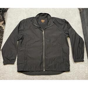 Tasso Elba Windbreaker Golf Jacket Mens Large Black Full Zip